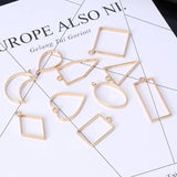 50Pcs Geometric Hollow Frame Trays Bezel Pendant Molds for Resin Jewelry DIY