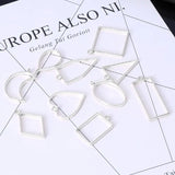 50Pcs Geometric Hollow Frame Trays Bezel Pendant Molds for Resin Jewelry DIY