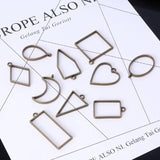 50Pcs Geometric Hollow Frame Trays Bezel Pendant Molds for Resin Jewelry DIY