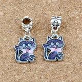 50Pcs Enamel Cat Charm Pendant For Jewelry Making DIY Accessories