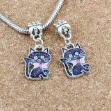 50Pcs Enamel Cat Charm Pendant For Jewelry Making DIY Accessories