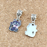 50Pcs Enamel Cat Charm Pendant For Jewelry Making DIY Accessories