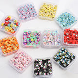 50Pcs Cartoon Animal Polymer Clay Beads Round Loose Beads For Jewelry Making DIY