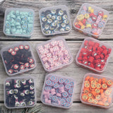 50Pcs Cartoon Animal Polymer Clay Beads Round Loose Beads For Jewelry Making DIY
