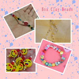 50Pcs Cartoon Clay Beads Kit Round Spacer Set Box Jewelry Making