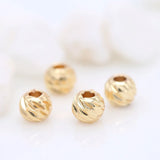 50Pcs Brass 18K Plated 3mm/6mm Spacer Beads for DIY Jewelry Making