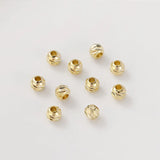 50Pcs Brass 18K Plated 3mm/6mm Spacer Beads for DIY Jewelry Making