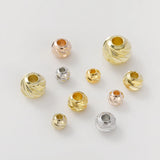 50Pcs Brass 18K Plated 3mm/6mm Spacer Beads for DIY Jewelry Making