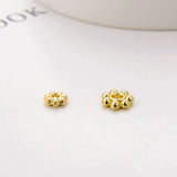 50Pcs Brass 18K Plated Snowflake Flower Big Hole Spacer Beads