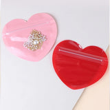 50Pcs Heart Plastic Cellophane Bags for Jewelry Packaging Valentines