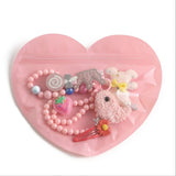 50Pcs Heart Plastic Cellophane Bags for Jewelry Packaging Valentines
