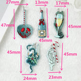 50 Christmas Charms Crutch Champagne Candles Cup Ornaments Acrylic Findings