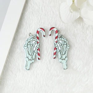 50 Christmas Charms Crutch Champagne Candles Cup Ornaments Acrylic Findings