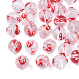 50Pcs Xmas Glass Beads Red Enamel Spacer Beads for Jewelry Making