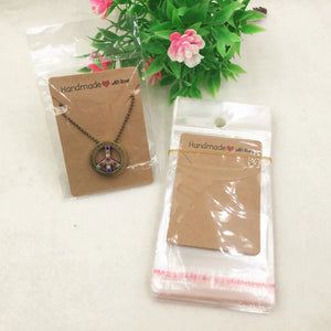 50Pcs Blank Bracelet Necklace Display Card + 50opp Bags