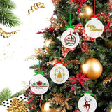 50Pcs Clear Acrylic Christmas Ornaments with Hole Ribbons DIY Holiday Decoration