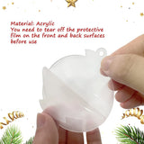 50Pcs Clear Acrylic Christmas Ornaments with Hole Ribbons DIY Holiday Decoration