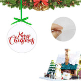 50Pcs Clear Acrylic Christmas Ornaments with Hole Ribbons DIY Holiday Decoration