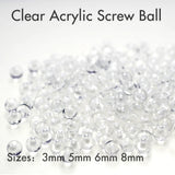 50Pcs Clear Acrylic Ball Piercing Jewelry Replacement Parts