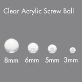 50Pcs Clear Acrylic Ball Piercing Jewelry Replacement Parts