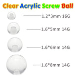 50Pcs Clear Acrylic Ball Piercing Jewelry Replacement Parts