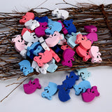50Pcs Charm Bear Wooden Beads DIY Beaded Material for Children Jewelry Toy