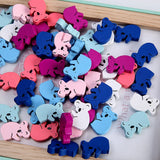 50Pcs Charm Bear Wooden Beads DIY Beaded Material for Children Jewelry Toy