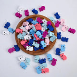 50Pcs Charm Bear Wooden Beads DIY Beaded Material for Children Jewelry Toy