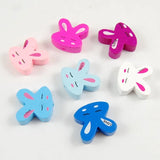 50Pcs Rabbit Shape Wooden Beads DIY Beaded Material Loose Bead Jewelry Baby Toy