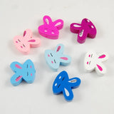 50Pcs Rabbit Shape Wooden Beads DIY Beaded Material Loose Bead Jewelry Baby Toy