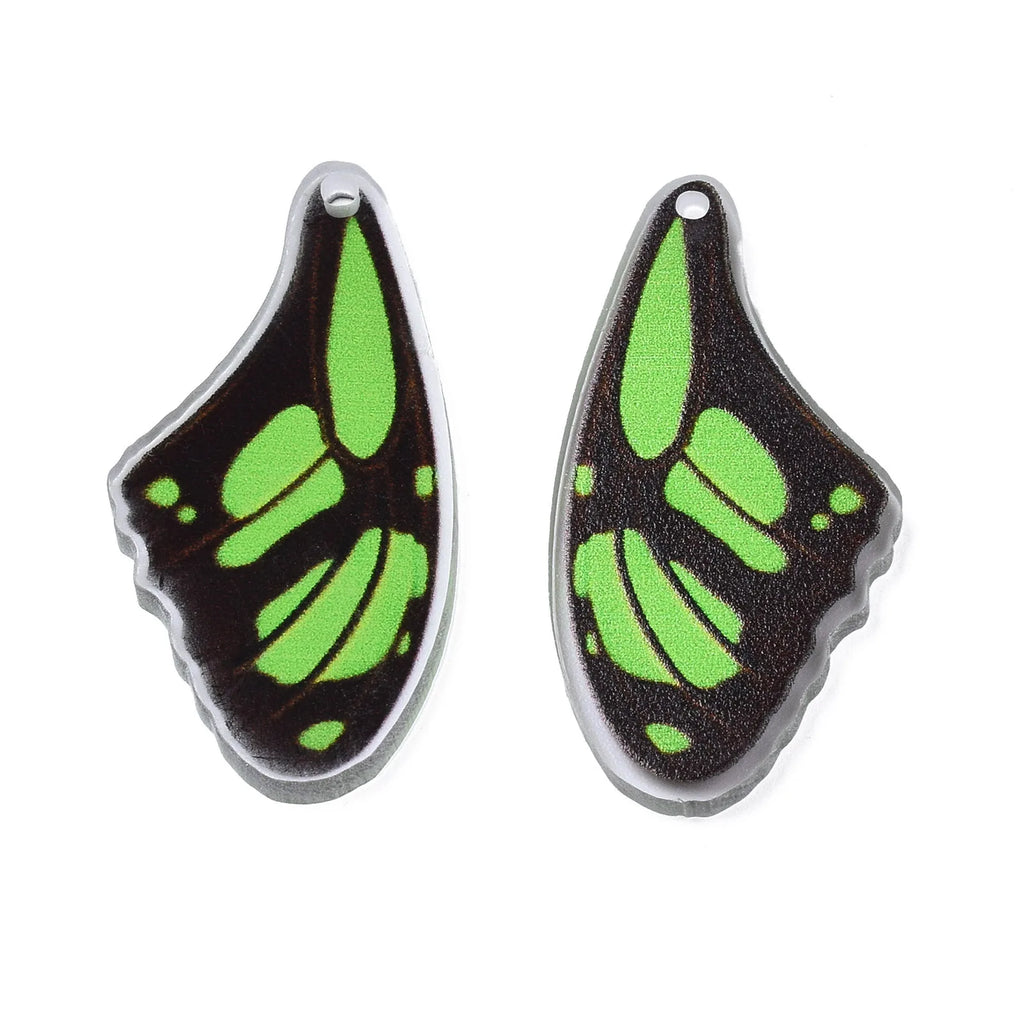 50Pcs Acrylic Butterfly Angel Wings Charms Pendant DIY Jewelry Making