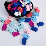50 Cartoon Bear Wooden Beads for Children's Jewelry and Toys