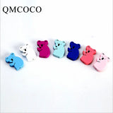 50 Cartoon Bear Wooden Beads for Children's Jewelry and Toys