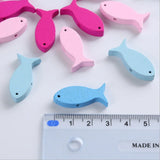 50Pcs Cartoon Fish Shape Wooden Beads Children's Jewelry Baby Toy