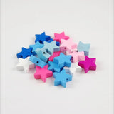 50Pcs Colorful Five-pointed Star Wooden Beads for Children's Jewelry Baby Toys
