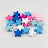 50Pcs Colorful Five-pointed Star Wooden Beads for Children's Jewelry Baby Toys