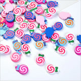 50Pcs Colorful Lollipop Shape Wooden Beads for Kids Jewelry and Toy Accessories