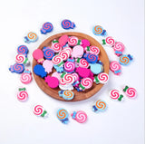 50Pcs Colorful Lollipop Shape Wooden Beads for Kids Jewelry and Toy Accessories