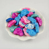 50Pcs Mini Cartoon Car Wooden Beads Kids Jewelry Baby Toys Accessories