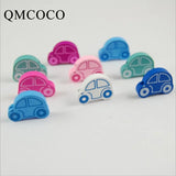 50Pcs Mini Cartoon Car Wooden Beads Kids Jewelry Baby Toys Accessories