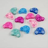 50Pcs Mini Cartoon Car Wooden Beads Kids Jewelry Baby Toys Accessories