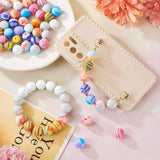 50Pcs 15mm Colorful Silicone Beads for Keychain Necklace Bracelet DIY