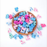 50Pcs Colorful Small Train Shape Wooden Beads Wood Chip Kids Jewelry Baby Toys