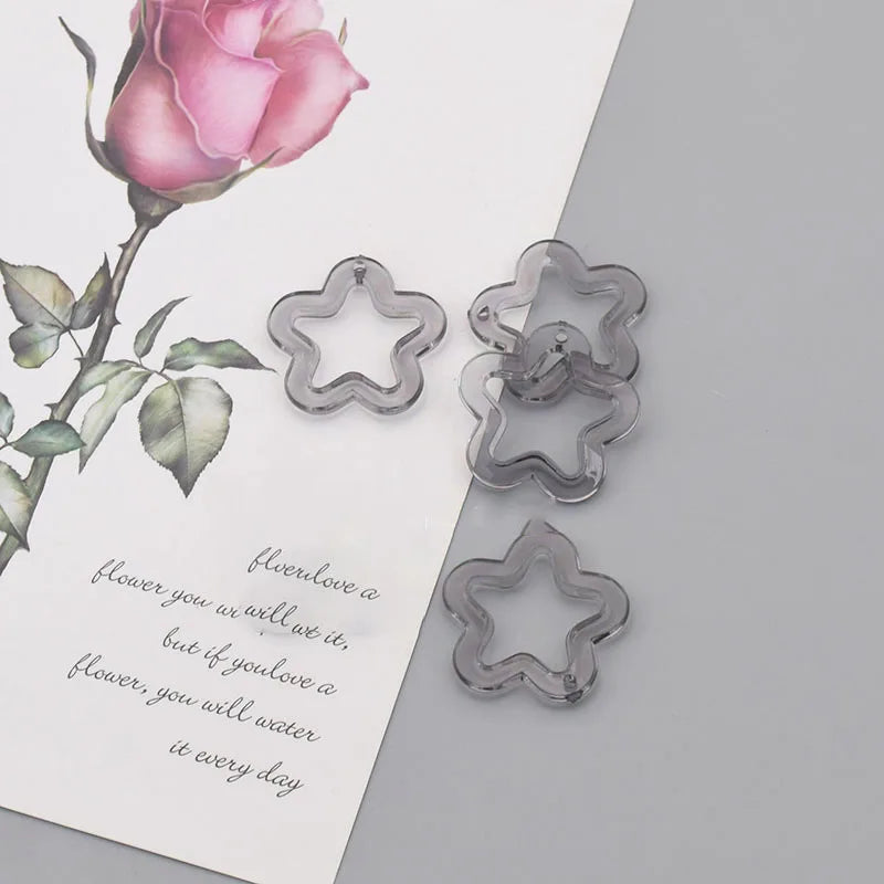 50Pcs Colorful Acrylic Flower Spacer Beads 30MM For Jewelry Making