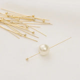 50pcs 18K Copper Plated Brass Ball Head Pin Jewelry Making Supplies DIY Earrings