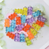 50Pcs Crystal Candy Bear Pendant Charms for Jewelry Making DIY Bears Christmas