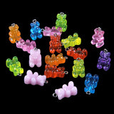 50Pcs Crystal Candy Bear Pendant Charms for Jewelry Making DIY Bears Christmas
