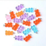 50Pcs Crystal Candy Bear Pendant Charms for Jewelry Making DIY Bears Christmas