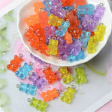 50Pcs Crystal Candy Bear Pendant Charms for Jewelry Making DIY Bears Christmas