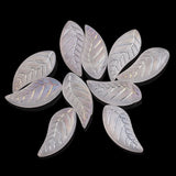 50Pcs Glass Petal Beads - Crystal Leaf Pendant Rainbow Wing Shape